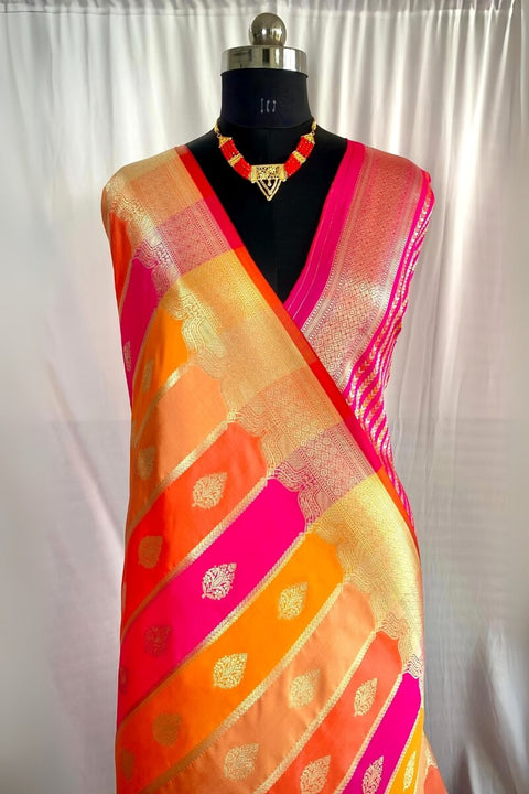 VastraLakshmi Sempiternal Multicolor Soft Banarasi Silk Saree With Charismatic Blouse Piece