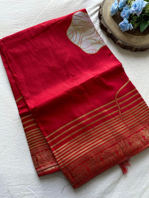 VastraLakshmi Admirable Red Soft Banarasi Silk Saree With Excellent Blouse Piece