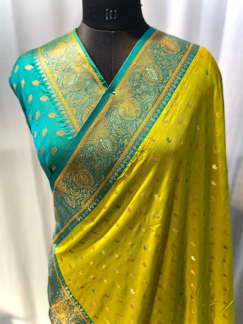 VastraLakshmi Fairytale Mustard Soft Banarasi Silk Saree With Enticing Blouse Piece