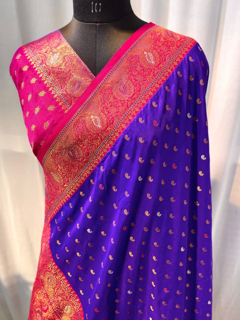 VastraLakshmi Tempting Royal Blue Soft Banarasi Silk Saree With Prodigal Blouse Piece