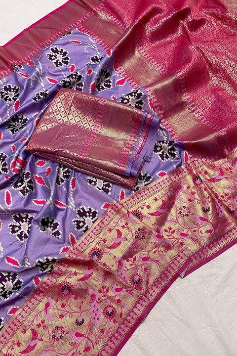 VastraLakshmi Outstanding Lavender Patola Silk Saree with Impressive Blouse Piece