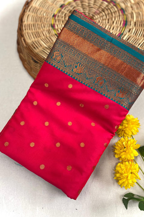 VastraLakshmi Enigmatic Dark Green Soft Banarasi Silk Saree With Panache Blouse Piece