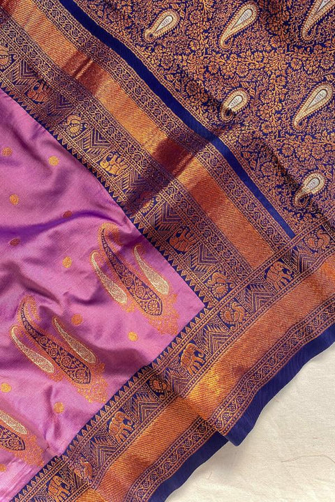 VastraLakshmi Tempting Lavender Soft Banarasi Silk Saree With Staggering Blouse Piece