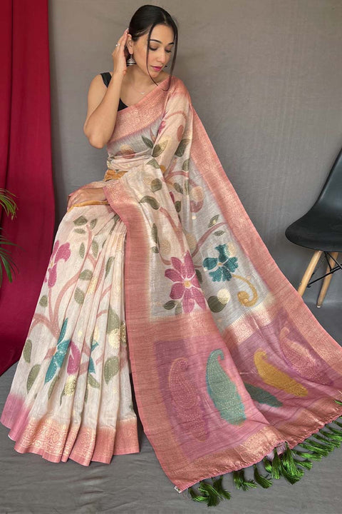 VastraLakshmi Traditional Pink Soft Banarasi Silk Saree With Beauteous Blouse Piece