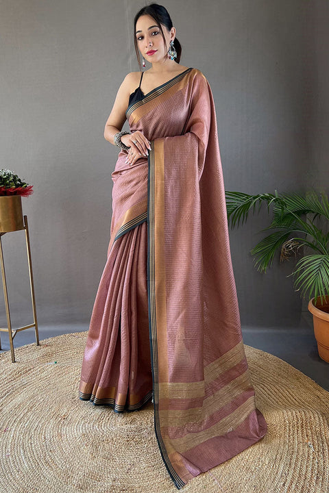 VastraLakshmi Gratifying Pink Soft Banarasi Silk Saree With Alluring Blouse Piece